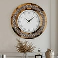 thumbnail image 1 of LUVODI 24 inch Rround Crushed Diamond Wall Clock Silver Beveled Mirrored Clock for Wall Living Room Decor, 1 of 11