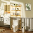 thumbnail image 1 of LUVODI 3-Tier Firm Bamboo High Over Toilet Shelf Rack Bathroom Laundry Organizer Storage Shelf Rack, 1 of 11