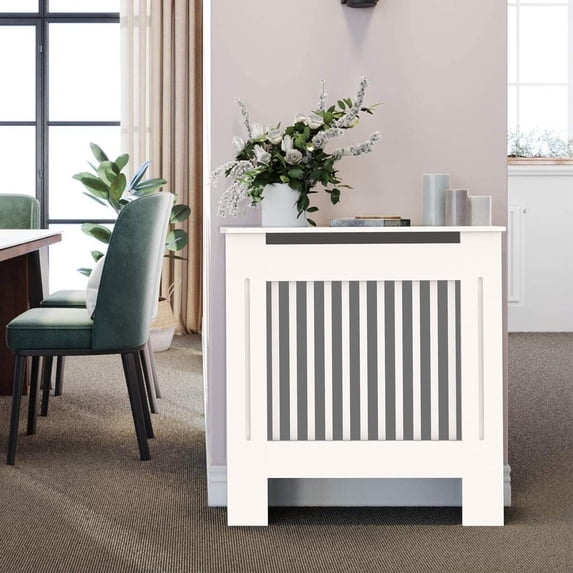 LUVODI 30x7.4x36 inch Vertical Radiator Cover Grill Shelf Cabinet MDF Wood Modern Traditional Furniture