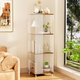 thumbnail image 1 of LUVODI 4 Tier Acrylic Display Cabinet Bookshelf Bookcase Display Shelf with Wheels Floor Standing Curio Cabinet, 1 of 15