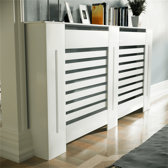 LUVODI 59.8x7.4x36.29inch Horizontal Radiator Cover Grill Shelf Cabinet MDF Wood Modern Traditional Furniture