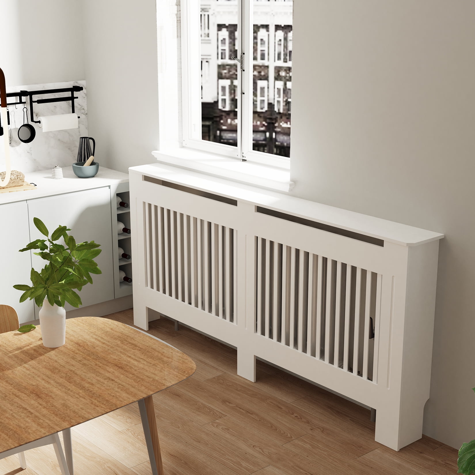 LUVODI 59.8x7.5x39.8 inch Vertical Radiator Cover Grill Shelf Cabinet