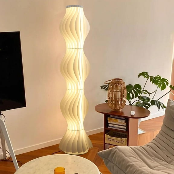 LUVODI 67" Tall LED Dimmable Column Floor Lamp Decorative Standing Lamps with Hula Skirt Design Shade