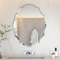 LUVODI Beveled Edge Wall Mirror Bathroom Mirror Vanity Scalloped for Home Living Room 25x32in
