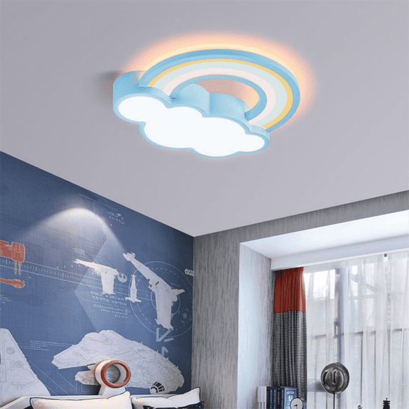 LUVODI Creativity Blue Cloud Ceiling Light Rainbow Balcony Pendant Light for Playroom