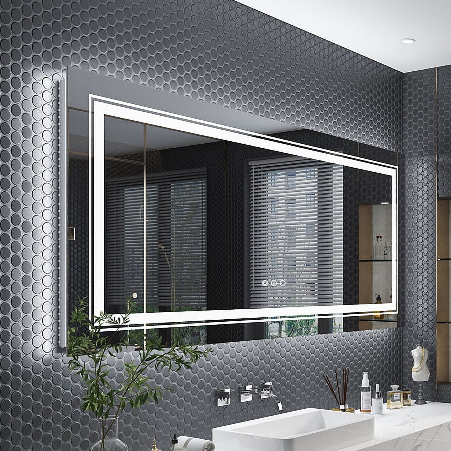 LUVODI Extra Large LED Bathroom Mirror Wall Mounted Vanity Mirror Anti
