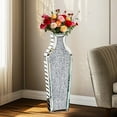 thumbnail image 1 of LUVODI Floor Vase Crushed Diamond Mirrored Vase 26.97inch Tall Crystal Silver Glass Decorative Mirror Vase for Home Decor, 1 of 12