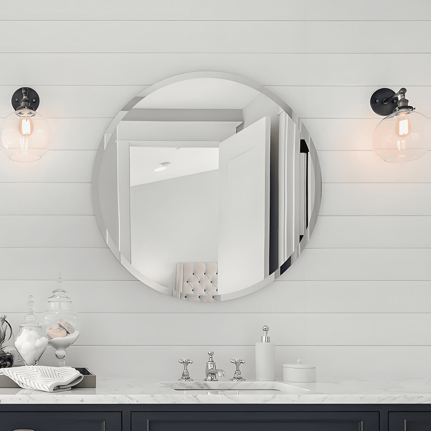 Luvodi Frameless Sleek Polished Round...