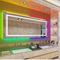 thumbnail image 1 of LUVODI Large LED Anti-Fog Bathroom Mirror 59x31in RGB Backlight Dimmable Makeup Mirror Square, 1 of 11