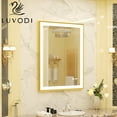 thumbnail image 1 of LUVODI Led Bathroom Mirror with Light Gold Frame Wall Mounted  Dimmable Anti-Fog Vanity Mirror 24x32 inch, 1 of 13