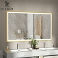 thumbnail image 1 of LUVODI Led Bathroom Mirror with Light Gold Frame Wall Mounted  Dimmable Anti-Fog Vanity Mirror  39x24 inch, 1 of 10