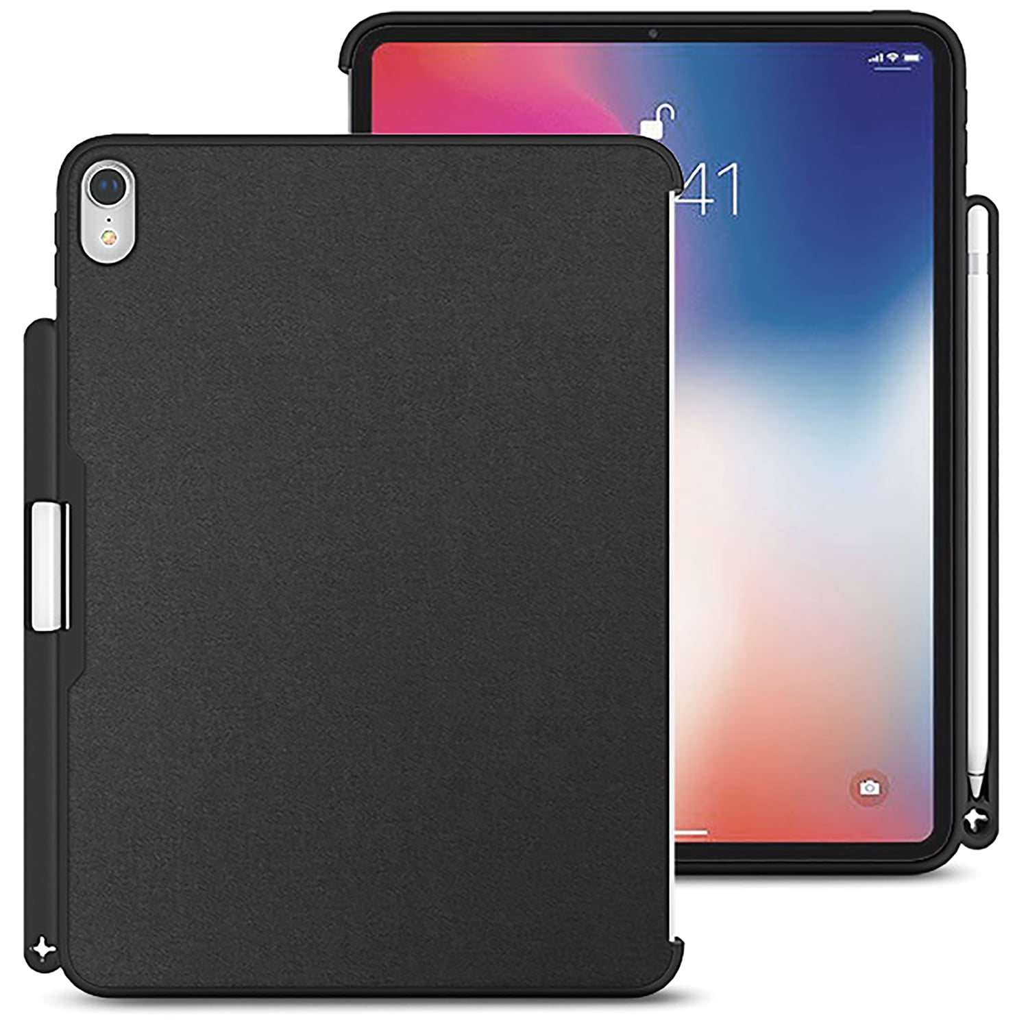 LUVVITT iPad Pro 12.9 Case with Pencil Holder Compatible with Smart
