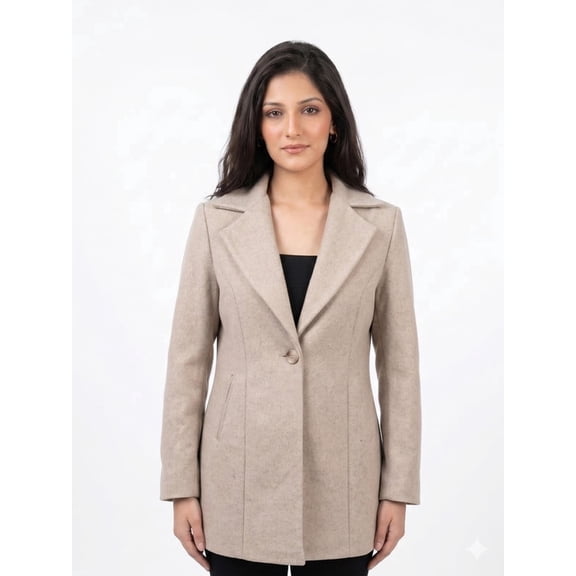 Women's Winter long Blazer – Long Sleeve Notch Lapel Tailored Work Office Suit Jacket, Casual Business Party Outwear Coat, Sizes M-XXL