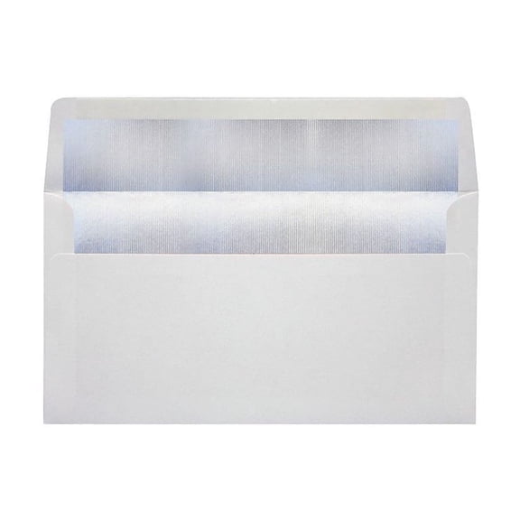LUX 4 3/8" x 8 1/4" 60lbs. Photo Greeting Envelopes W/Peel & Press White/Silver Lining