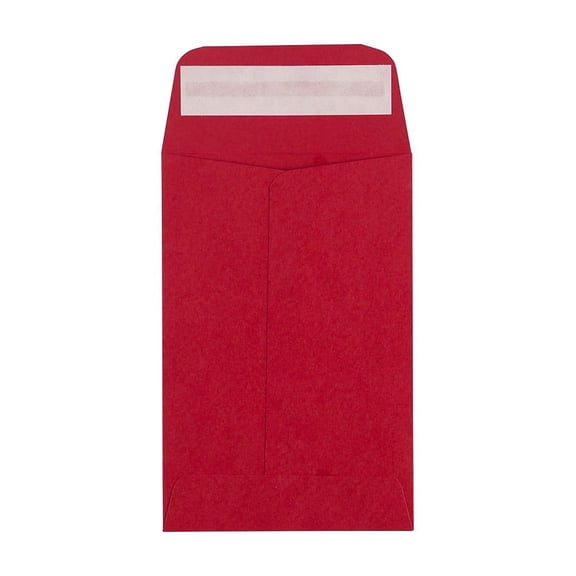 LUX #4 Coin Envelopes (3 x 4 1/2) - Ruby Red 1000/Pack 80lb. Ruby Red (LUX-4CO-18-1000)