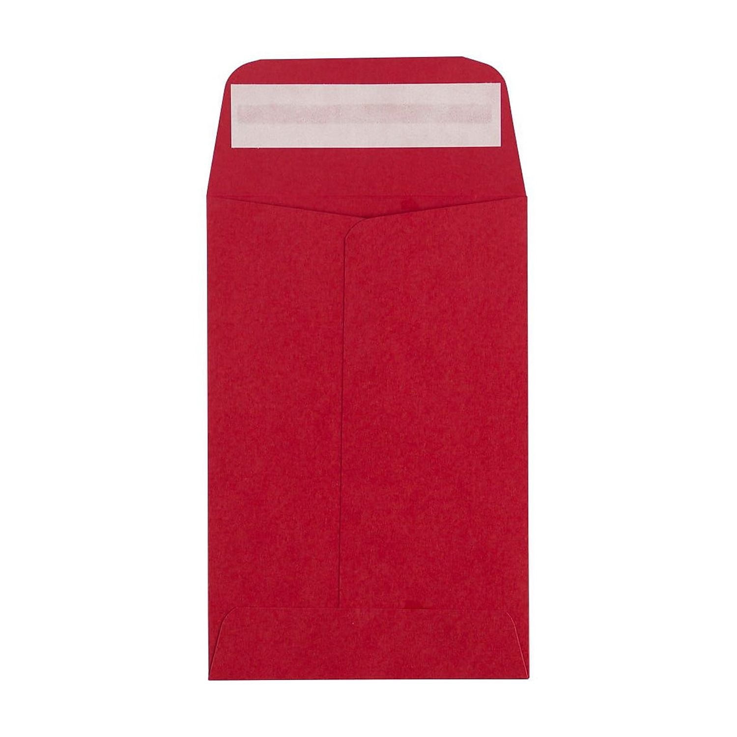 LUX #4 Coin Envelopes (3 x 4 1/2) - Ruby Red 50/Pack 80lb. Ruby Red (LUX-4CO-18-50)