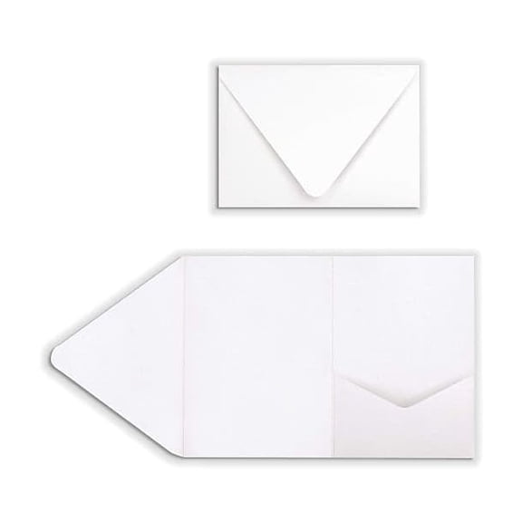 LUX A7 Pocket Invitations (5 x 7) 30/Pack 100lb. Bright White (EX10LEBA700PF30)
