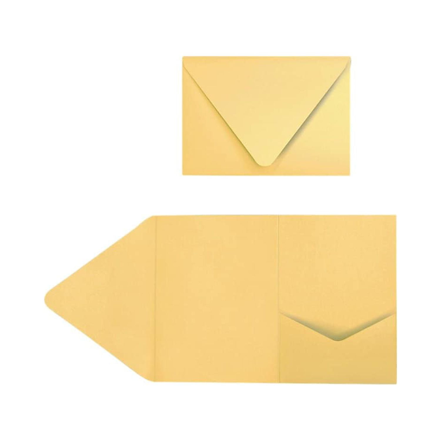 Gold Metallic A7 Pocket Invitations (5 x 7) - 10 Pack - by Jam Paper