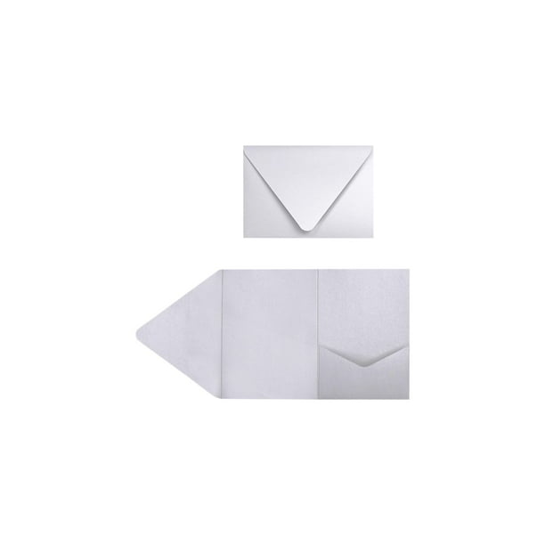 LUX A7 Pocket Invitations (5 x 7) 50/PackSilver Metallic