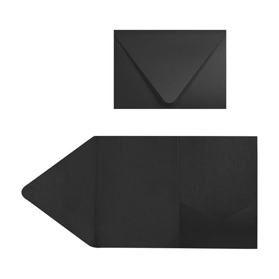 LUX A7 Pocket Invitations 5" x 7" Midnight Black 50/Pack (EX10LEBA712PF50)