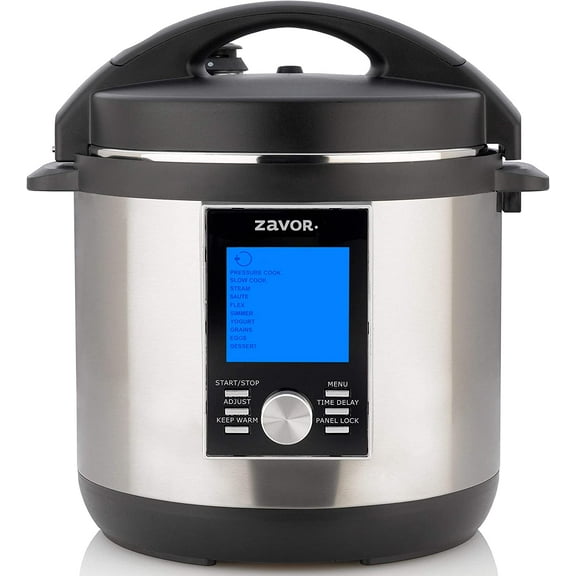LUX LCD 6 Quart Programmable Electric Multi-Cooker: Pressure Cooker, Slow Cooker, Rice Cooker, Yogurt Maker, Steamer and more - Stainless Steel