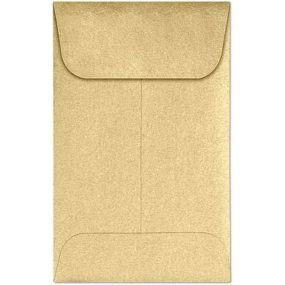 LUX Paper #1 Coin Envelopes, Blonde Metallic, 2.25 x 3.5 inches, 1000/Pack