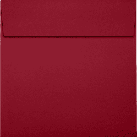 LUX Paper Square Invitation Peel & Press Envelopes, 6 1/2 x 6 1/2, Garnet Red, 50 Pack