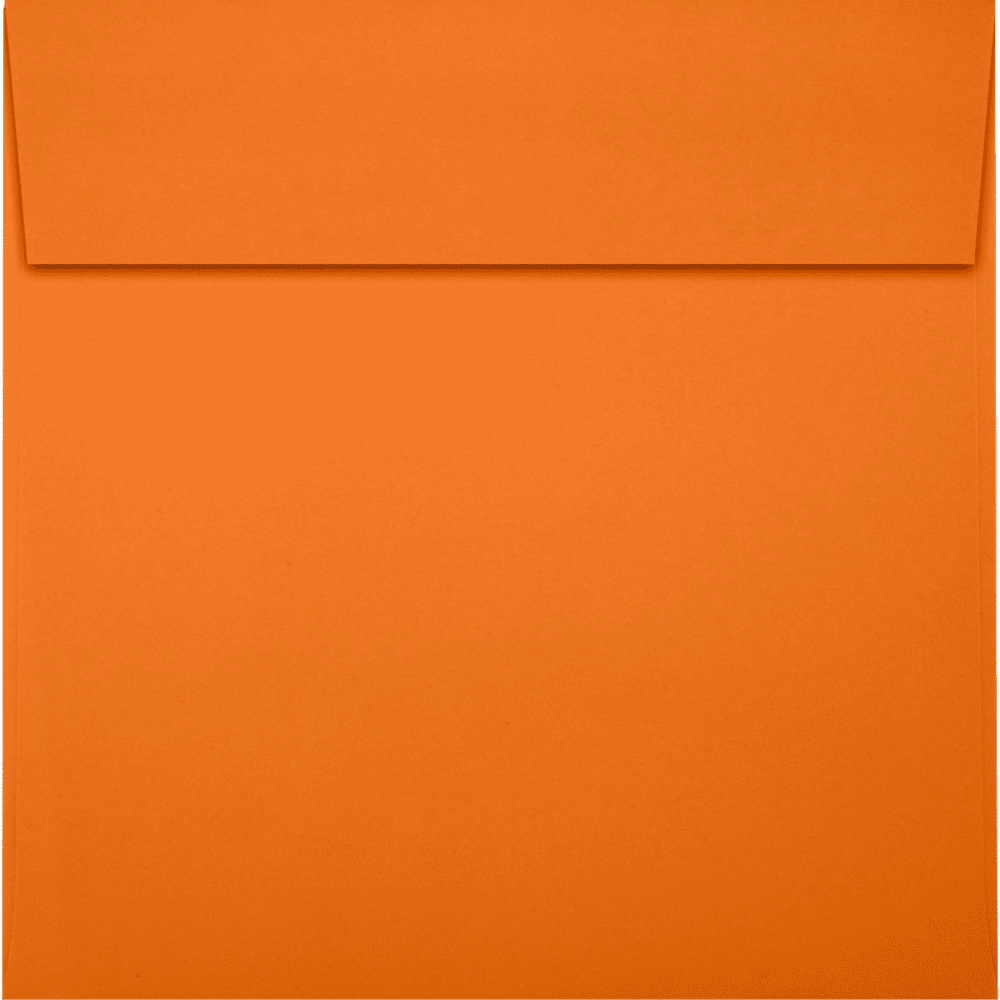 LUX Paper Square Invitation Peel & Press Envelopes, 6 1/2 x 6 1/2, Mandarin Orange, 1000 Pack