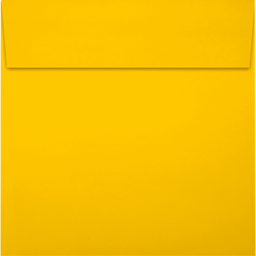 LUX Paper Square Invitation Peel & Press Envelopes, 6 1/2 x 6 1/2, Sunflower Yellow, 50 Pack