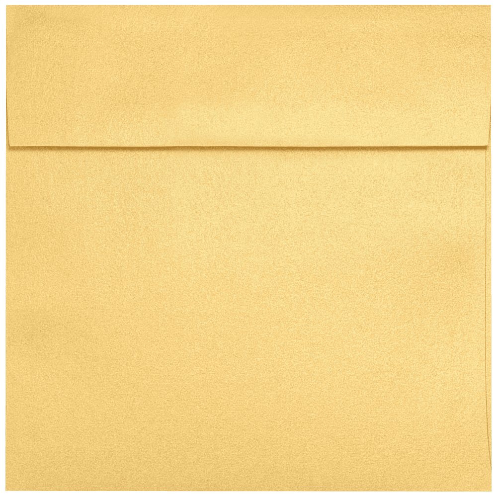 LUX Paper Square Invitation Peel & Press Envelopes, 80lb, 6 1/2 x 6 1/2, Gold Metallic, 50 Pack