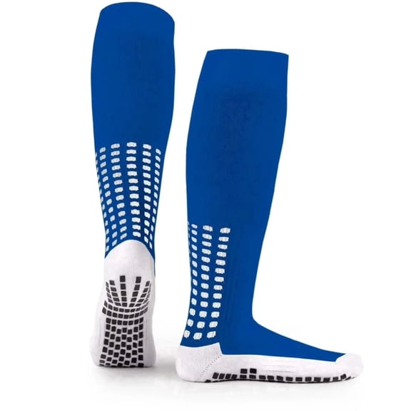 LUX Soccer Grip Knee Socks Blue Anti Slip Football Socks Adult EU 39–46 US 6–11.5 Performance