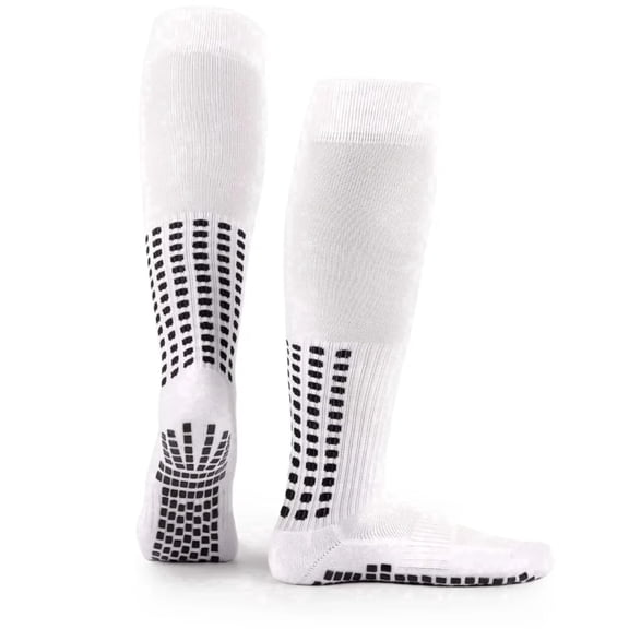 LUX Soccer Grip Knee Socks White Anti Slip Football Performance Socks Adult EU 3946 US 611.5