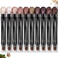 thumbnail image 1 of 10PCS Eyeshadow Stick,Shimmer And Matte Neutral Brown Eye Shadow Sticks Pencil Crayon, Eye Brightener Stick With Crease-proof Formula,Waterproof & Long Lasting, 1 of 9