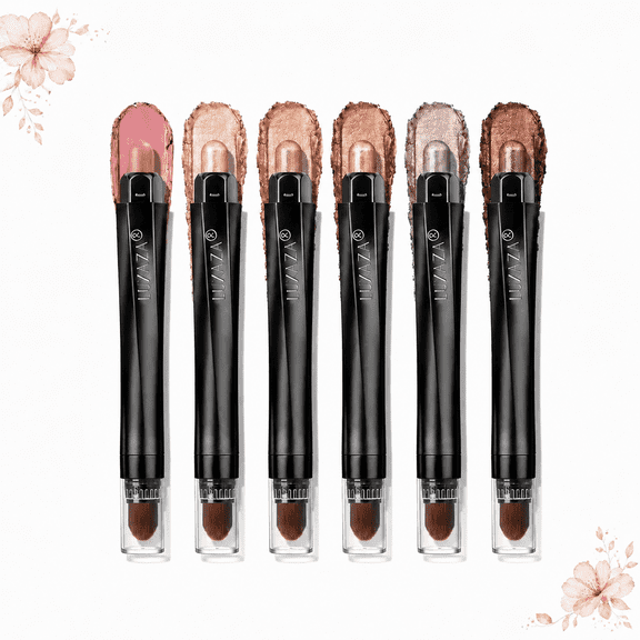 LUXAZA PRO Neutral Eyeshadow Stick Makeup 6PCS Set, Brown Nude Metallic Shimmer Matte Cream Eye Shadow Palette Eyeliner Brightener Pencil Crayon, Halloween Makeup - BROWN CANYON
