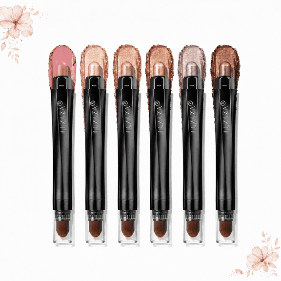 LUXAZA PRO Neutral Eyeshadow Stick Makeup 6PCS Set, Brown Nude Metallic Shimmer Matte Cream Eye Shadow Palette Eyeliner Brightener Pencil Crayon, Halloween Makeup - BROWN CANYON