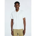 thumbnail image 1 of Free Assembly Men's Cotton Button Front Polo Shirt with Short Sleeves, Sizes S-3XL, 1 of 5