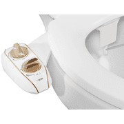 LUXE Bidet NEO 120 Plus - Only Patented Bidet Attachment for Toilet Seat, Innovative Hinges to Clean, Slide-in Easy Install, Advanced 360° Self-Clean, Single Nozzle, Rear Wash (Gold)