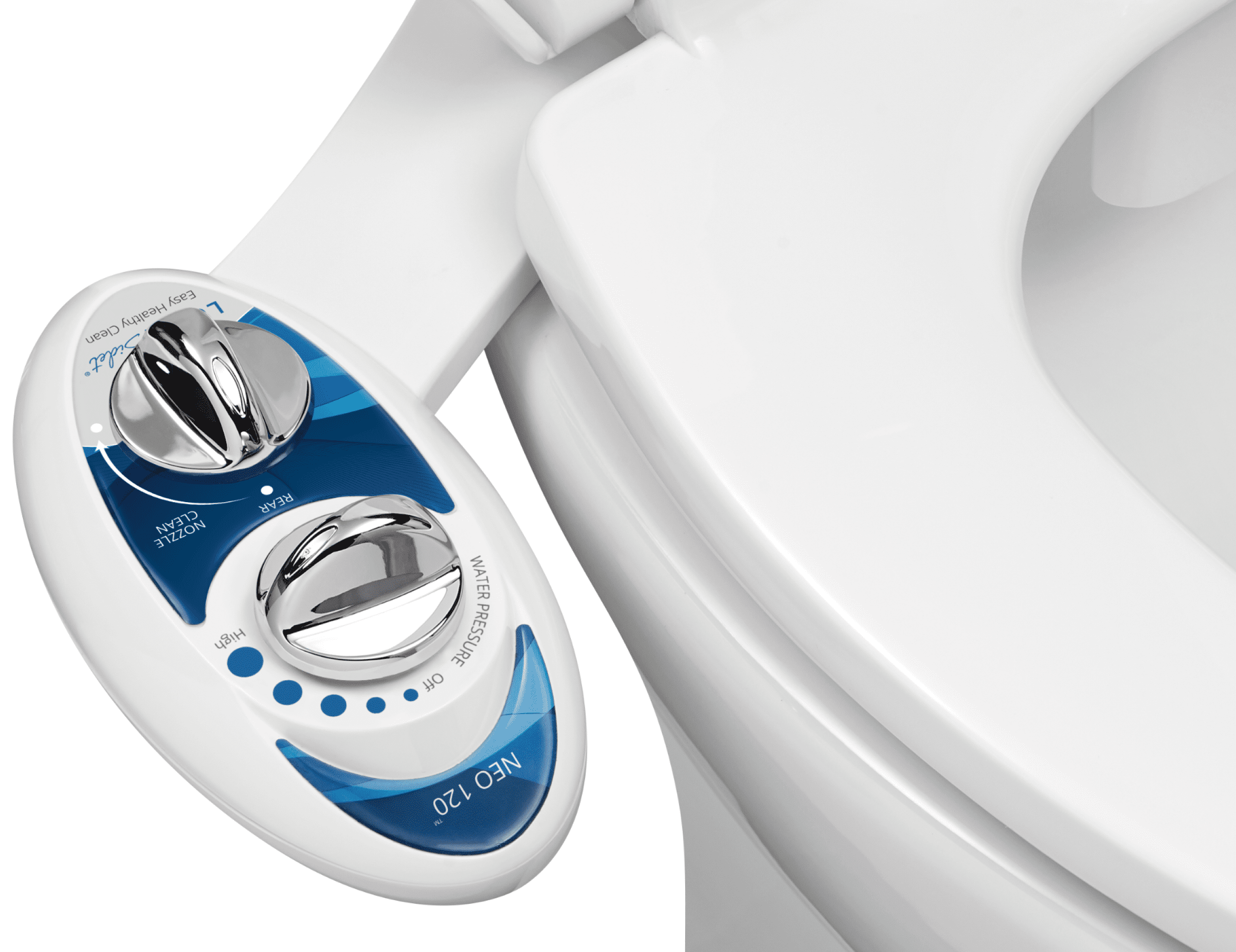 Luxe Neo 120 Blue Non-Electric Bidet Attachment with Self-Cleaning Nozzle