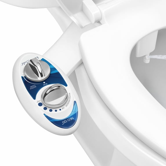 LUXE Bidet NEO 120 - Self-Cleaning Nozzle, Non-Electric Bidet Attachment, Rear Wash (Blue)