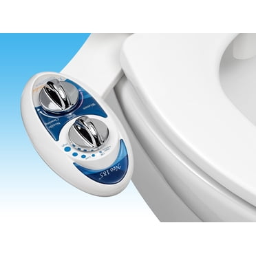 LUXE Bidet NEO 185 - Self-Cleaning, Non-Electric Bidet Attachment, Rear and Feminine Wash Blue