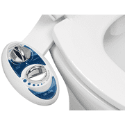 LUXE Bidet NEO 185 - Self-Cleaning, Dual Nozzle, Non-Electric Bidet Attachment for Toilet Seat, Adjustable Water Pressure, Rear and Feminine Wash Blue
