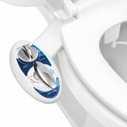 LUXE Bidet NEO 320 - Hot and Cold Water, Self-Cleaning, Dual Nozzle, Non-Electric Bidet Attachment for Toilet Seat, Adjustable Water Pressure, Rear and Feminine Wash, Lever Control Blue