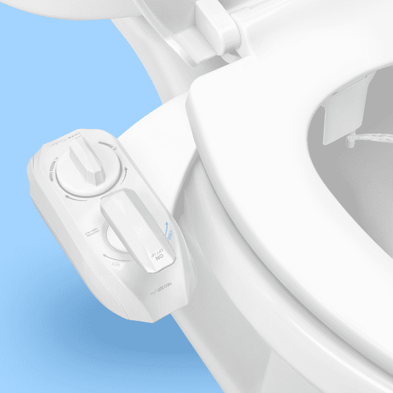LUXE Bidet NEO 320 PLUS - Only Patented Bidet Attachment for Toilet Seat, Innovative Hinges to Clean, Slide-in Easy Install, Advanced 360° Self-Clean, Warm, Dual Nozzles, Feminine & Rear Wash (White)
