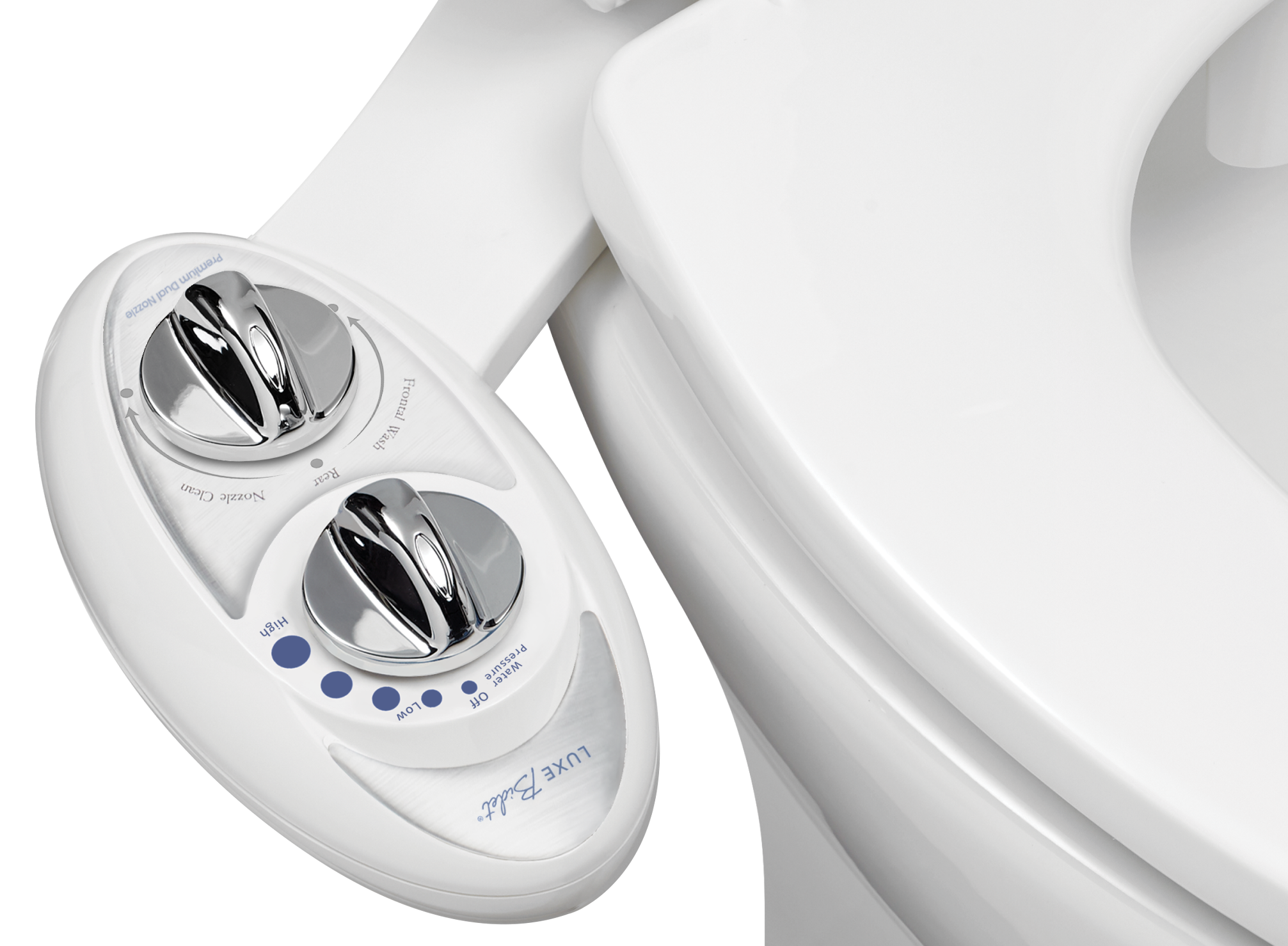 LUXE Bidet W85 Self-Cleaning, Dual Nozzle, Non-Electric Bidet Attachment for Toilet Seat, Adjustable Water Pressure, Rear and Feminine Wash (Pearl Gray) - image 1 of 5