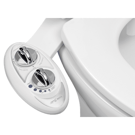LUXE Bidet W85 Self-Cleaning, Dual Nozzle, Non-Electric Bidet Attachment for Toilet Seat, Adjustable Water Pressure, Rear and Feminine Wash (Pearl Gray)