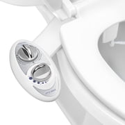 LUXE Bidet W85 Dual Nozzle, Non-Electric Bidet Attachment for Toilet Seat, Self-Cleaning, Rear and Feminine Wash (Pearl Gray)