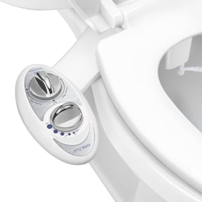 LUXE Bidet W85 Self-Cleaning, Dual Nozzle, Non-Electric Bidet Attachment for Toilet Seat, Adjustable Water Pressure, Rear and Feminine Wash (Pearl Gray)