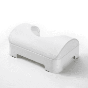 LUXE Comfort Soft and Ergonomic Toilet Footstool with Removable Soft Foam Cushion and Waterproof PU Leather Slipcover, Adjustable 5-7 Inch Height, White