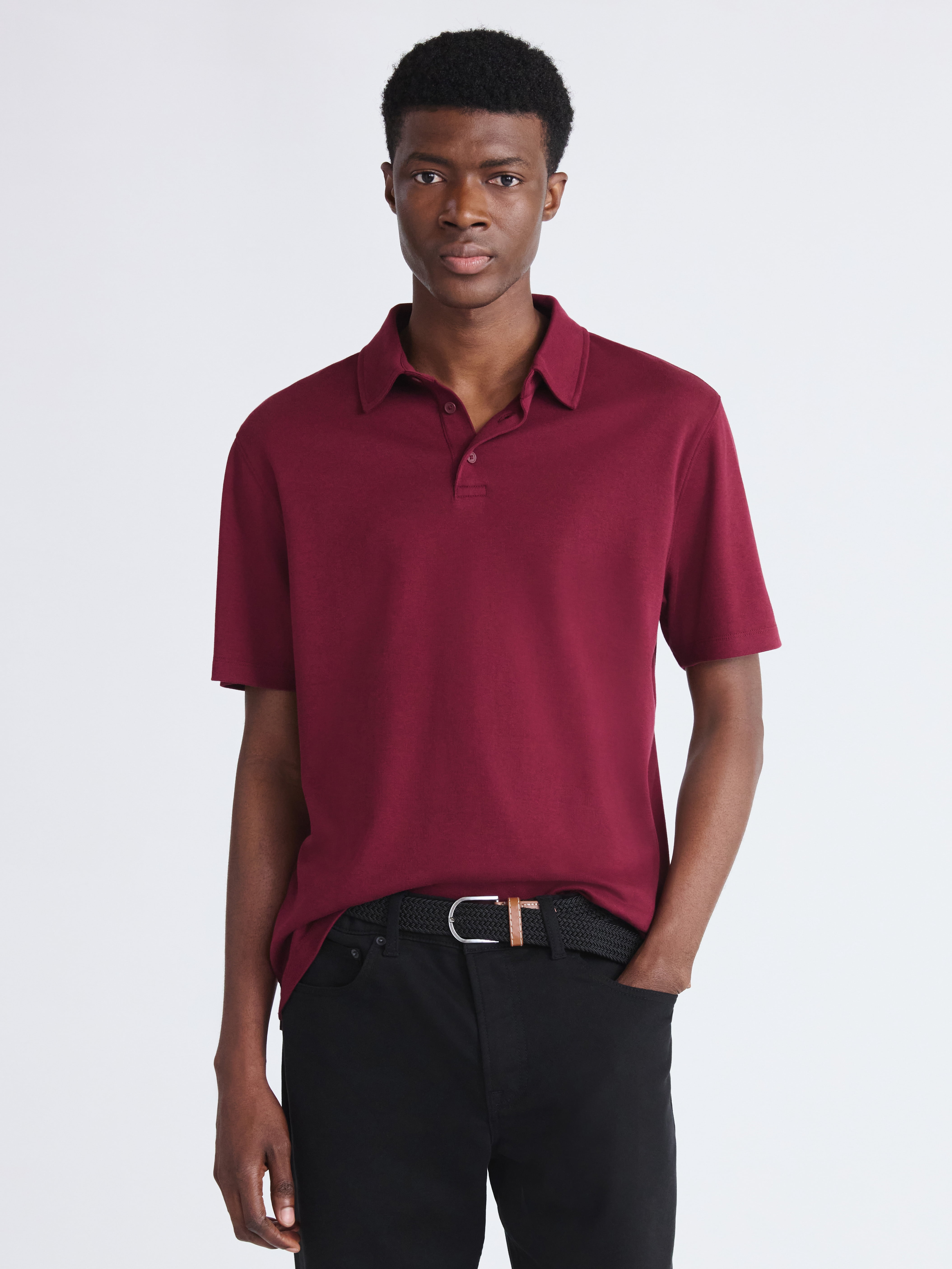 Free Assembly Mens Cotton Polo Shirt with Short Sleeves, Sizes XS-3XL