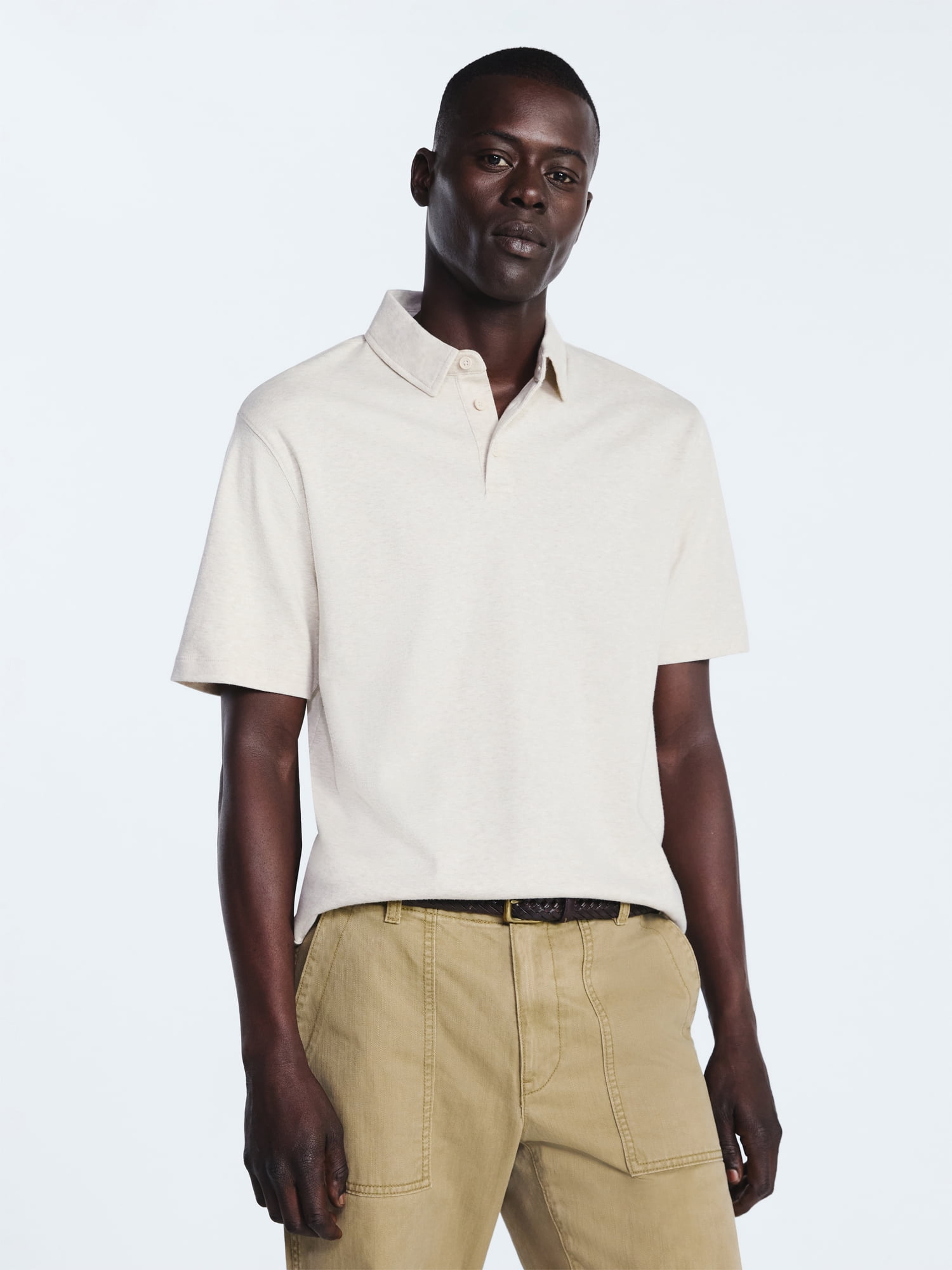 トップス AURALEE  HARD  COTTON GAUZE SHORT POLO AURALEE】 HARD TWIST COTTON GAUZE SHORT POLO / HIGH DENSITY FINX